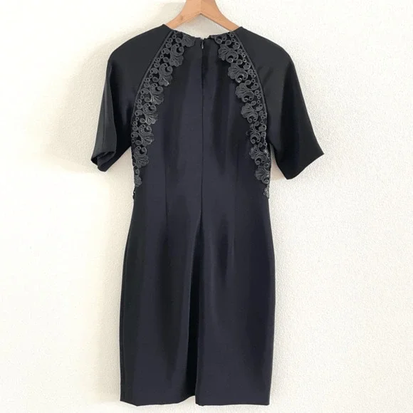 Antonio Melani Black Lace Trim Sheath Dress Women’s 2 - Picture 5 of 7